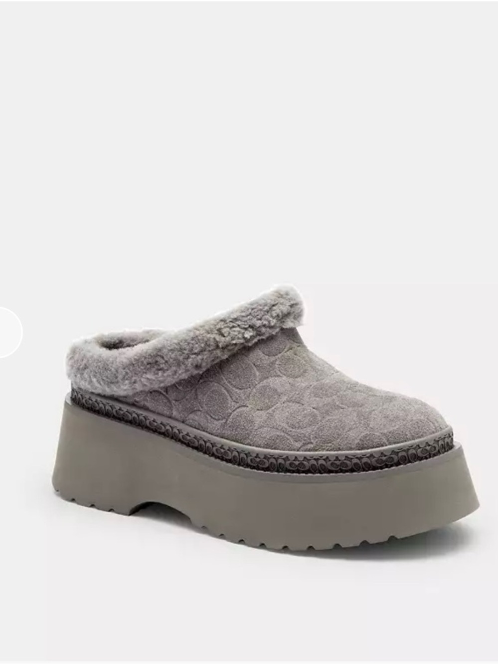 Coach Cecelia Clog Faux-Shearling Platform Mule slip on new with tags